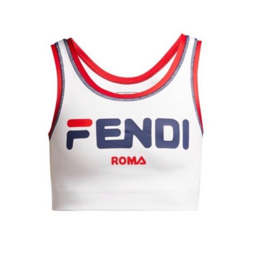 Fendi x Fila Collaboration Crop Top Tank Cami 12 Medium